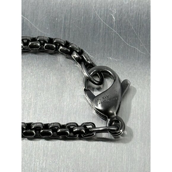 David Yurman Sterling Silver Black Diamonds Tag 31mm Chain 25” - Picture 5 of 16